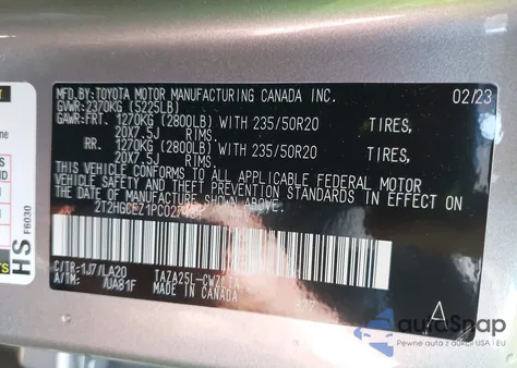 2023 Lexus Nx 350 Luxury z USA, uszkodzony, nr VIN 2T2HGCEZ1PC027484